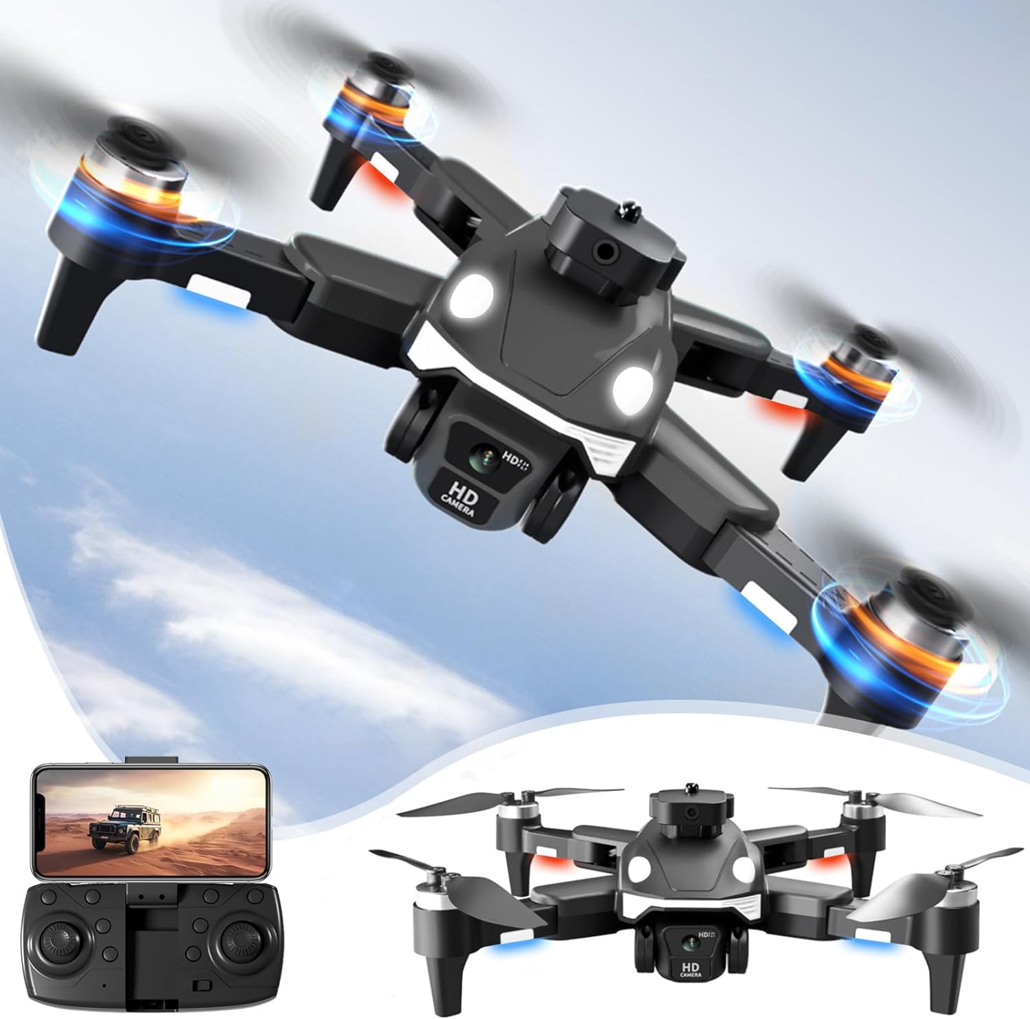 Read more about the article 4K Brushless Motor Drone – Aerial Photography Drone with Camera – Versatile Quadcopter with Altitude Hold, Headless Mode – Camera Drone for Adults – Foldable Remote Control Drone – Gift