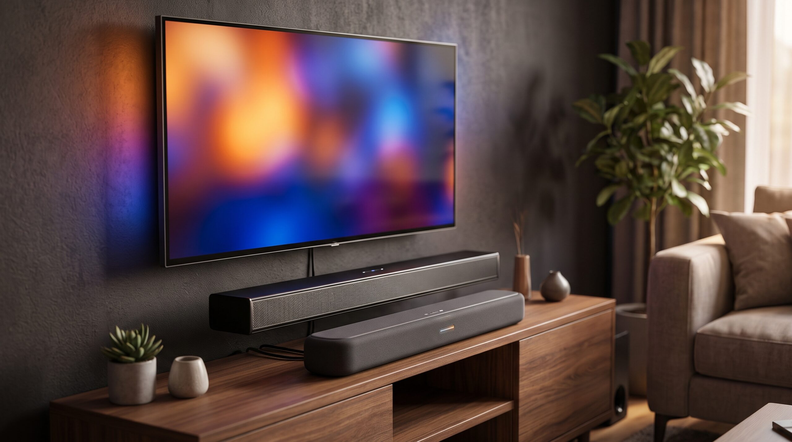 Bose vs Sonos soundbar in front of a TV — best soundbar comparison